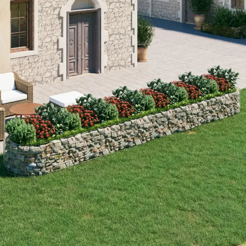 Gabion plantenbak van gegalvaniseerd ijzer voor een stabiele border - 600 x 100 x 50 cm / 1 - Bloempotten &