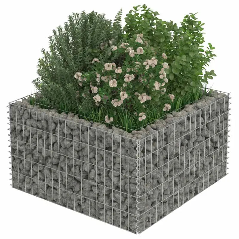 Gabion plantenbak van gegalvaniseerd staal voor tuin en terras - Bloempotten & plantenbakken
