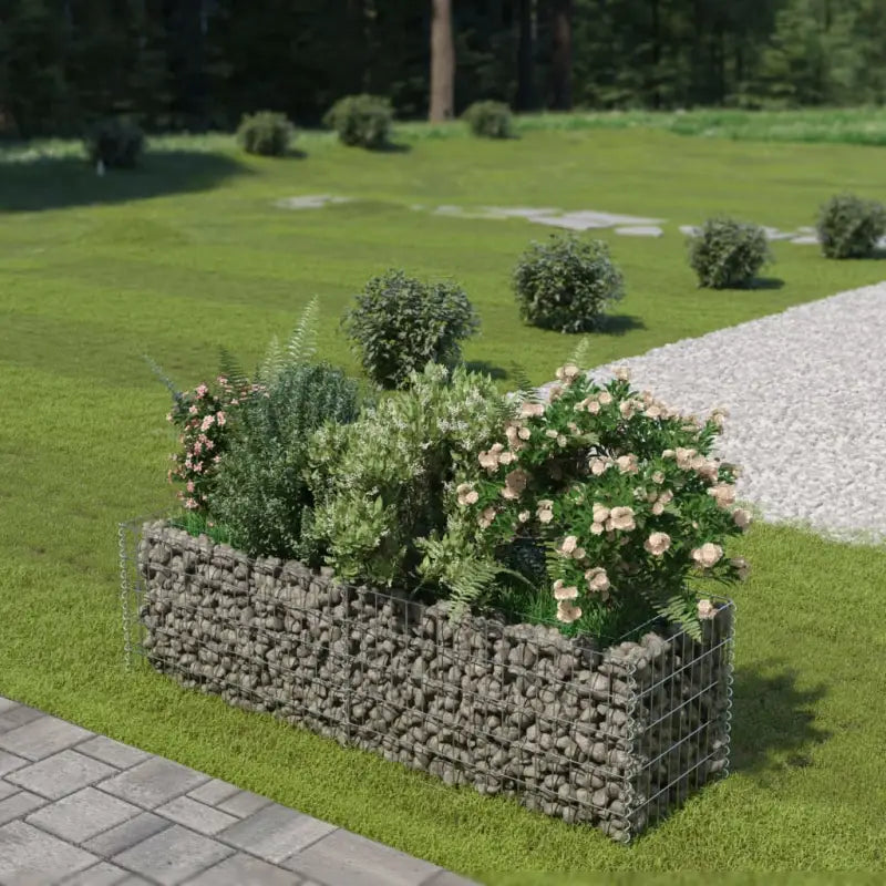 Gabion plantenbak van gegalvaniseerd staal voor tuin en terras - 180 x 50 x 50 cm / 1 - Bloempotten & plantenbakken