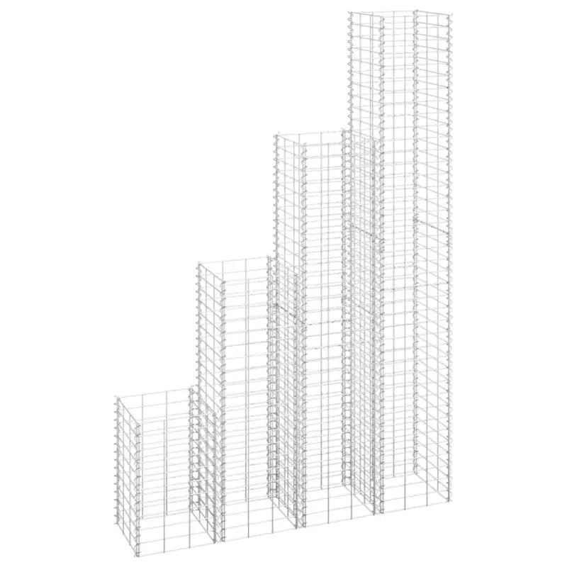 Gabion plantenbakken voor tuinen en landschapsontwerp - 30 x 30 x 50/100/150/200 cm (4 pcs) / 1 - Bloempotten &