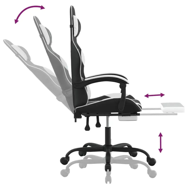 Gamestoel met verstelbare rugleuning en extra kussens voor extra comfort - Gamingstoelen