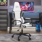 Gamestoel van kunstleer voor comfortabel en duurzaam gamen - Wit en zwart / 1 - Gamingstoelen