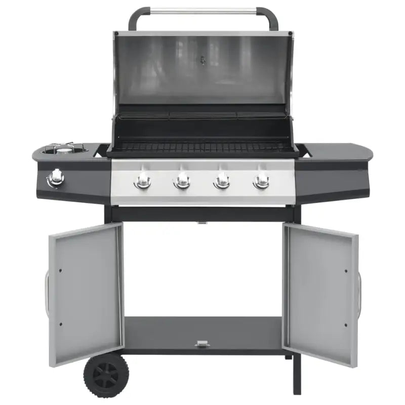 Gasbarbecue in roestvrij staal met stevige zwenkwielen voor tuinfeest - Barbecues