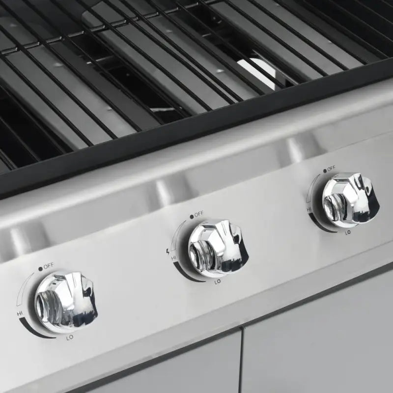 Gasbarbecue in roestvrij staal met stevige zwenkwielen voor tuinfeest - Barbecues
