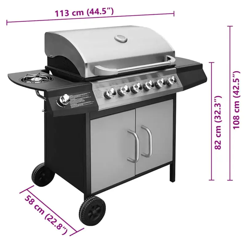 Gasbarbecue met verwijderbare vetopvanger en stevige zwenkwielen - Barbecues