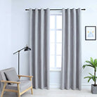 Gebroken Witte Gordijnen met Metalen Ringen voor Elegante Privacy - Grijs / 140 x 175 cm / 2 - Gordijnen & vitrages