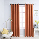 Gebroken Witte Gordijnen met Metalen Ringen voor Elegante Privacy - Roestbruin / 140 x 225 cm / 2 - Gordijnen & vitrages