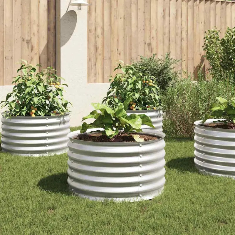 Gegalvaniseerd staal plantenbak voor tuin balkon en patio decoratie - Zilver / 80 x 80 x 44 cm / 1 - Bloempotten &