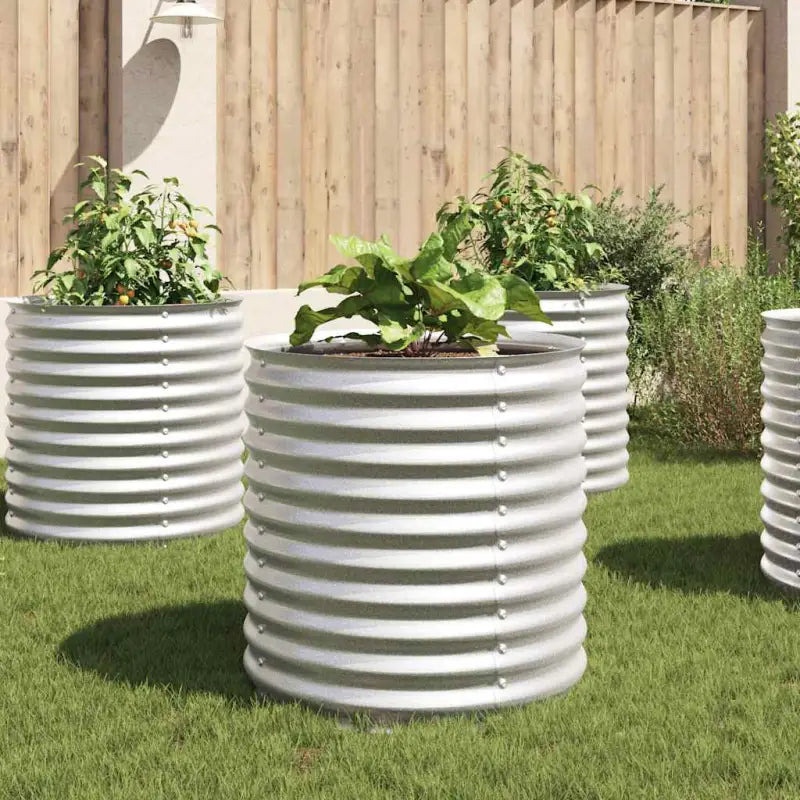 Gegalvaniseerd staal plantenbak voor tuin balkon en patio decoratie - Zilver / 80 x 80 x 81 cm / 1 - Bloempotten &