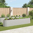 Gegalvaniseerd staal plantenbak voor tuin balkon en patio decoratie - Zilver / 240 x 80 x 44 cm / 1 - Bloempotten &