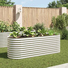 Gegalvaniseerd staal plantenbak voor tuin balkon en patio decoratie - Zilver / 240 x 80 x 81 cm / 1 - Bloempotten &