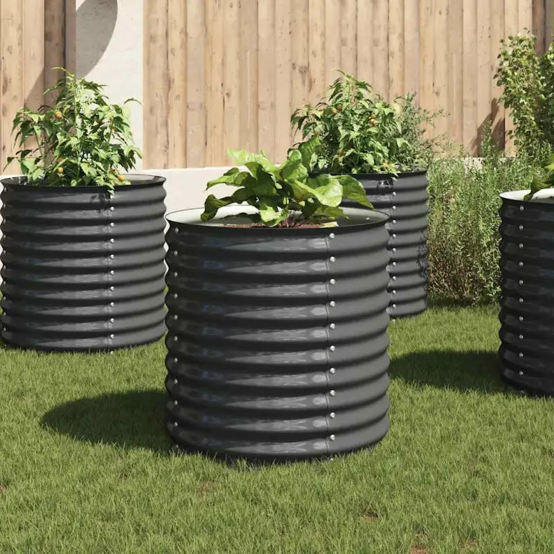 Gegalvaniseerd staal plantenbak voor tuin balkon en patio decoratie - Grijs / 80 x 80 x 81 cm / 1 - Bloempotten &