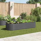 Gegalvaniseerd staal plantenbak voor tuin balkon en patio decoratie - Grijs / 240 x 80 x 44 cm / 1 - Bloempotten &
