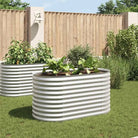 Gegalvaniseerd staal plantenbak voor tuin balkon en patio decoratie - Zilver / 160 x 80 x 81 cm / 1 - Bloempotten &