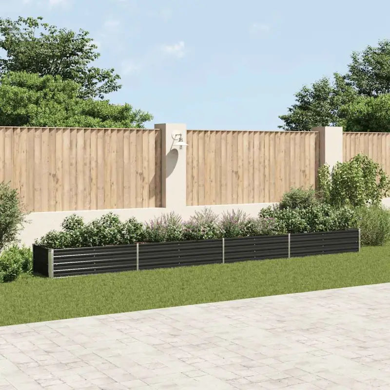 Gegalvaniseerd Staal Verhoogde Bloempotten en Plantenbakken - Antraciet / 600 x 80 x 45 cm / 1 - Bloempotten &