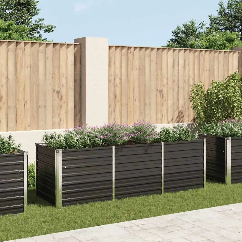 Gegalvaniseerd Staal Verhoogde Bloempotten en Plantenbakken - Antraciet / 240 x 80 x 77 cm / 1 - Bloempotten &