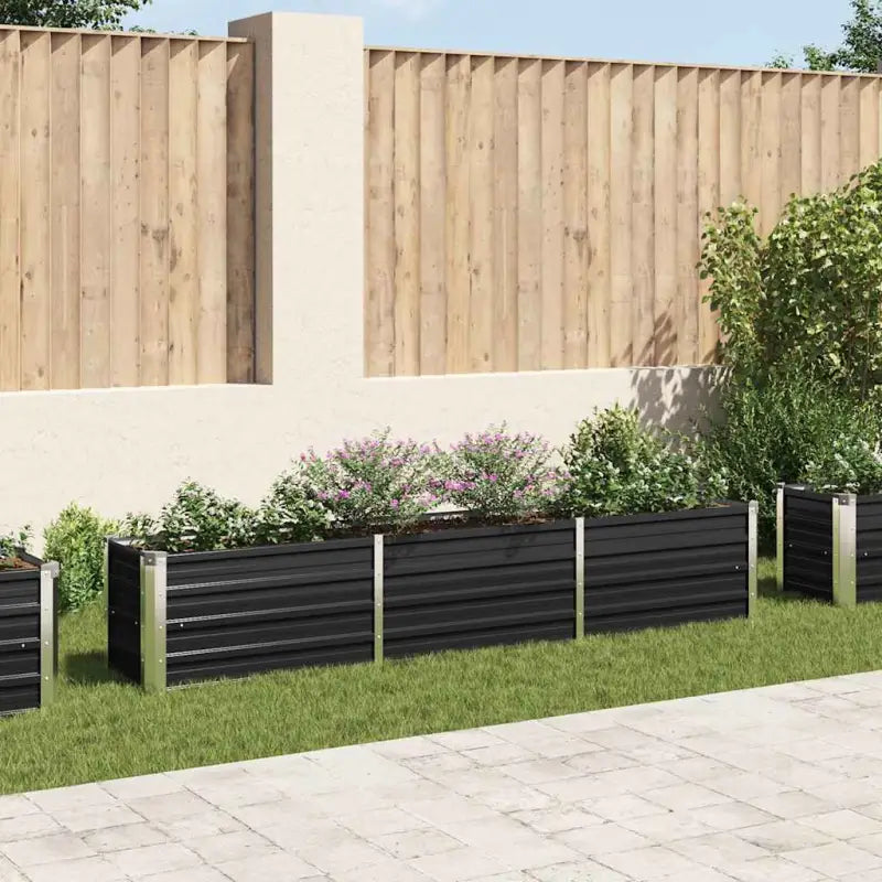 Gegalvaniseerd Staal Verhoogde Bloempotten en Plantenbakken - Antraciet / 240 x 40 x 45 cm / 1 - Bloempotten &