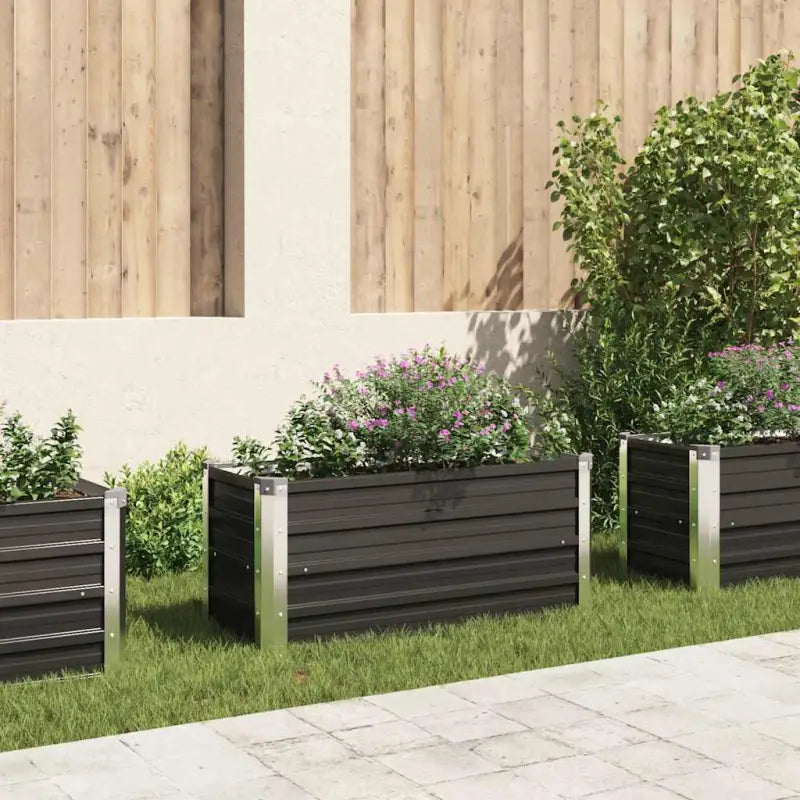 Gegalvaniseerd Staal Verhoogde Bloempotten en Plantenbakken - Antraciet / 100 x 40 x 45 cm / 1 - Bloempotten &