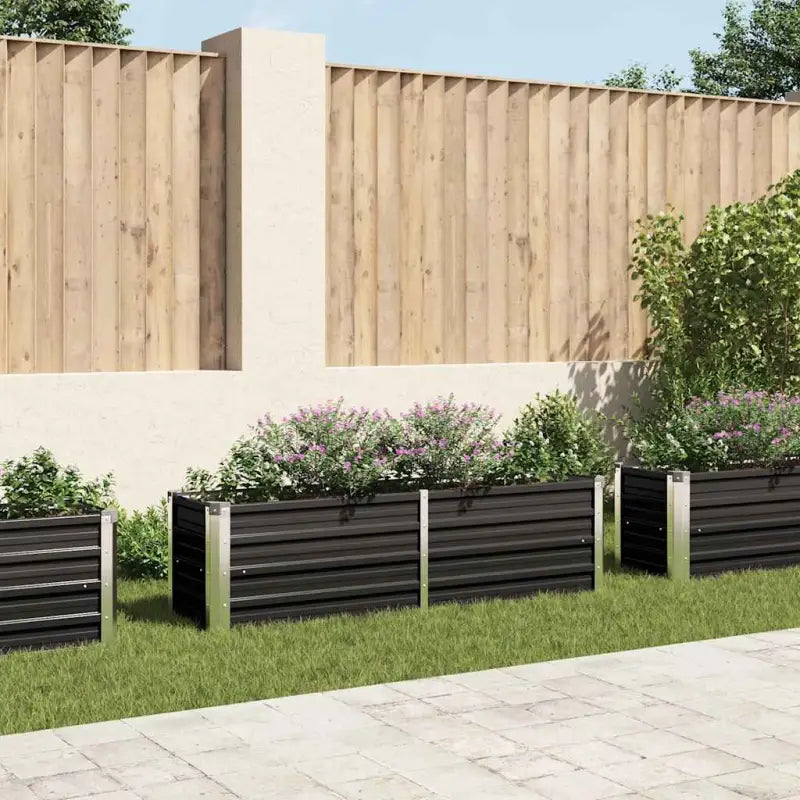 Gegalvaniseerd Staal Verhoogde Bloempotten en Plantenbakken - Antraciet / 160 x 40 x 45 cm / 1 - Bloempotten &