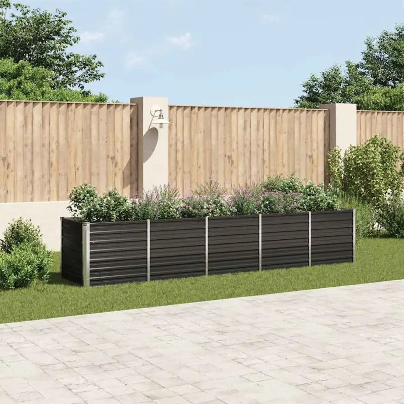 Gegalvaniseerd Staal Verhoogde Bloempotten en Plantenbakken - Antraciet / 400 x 80 x 77 cm / 1 - Bloempotten &