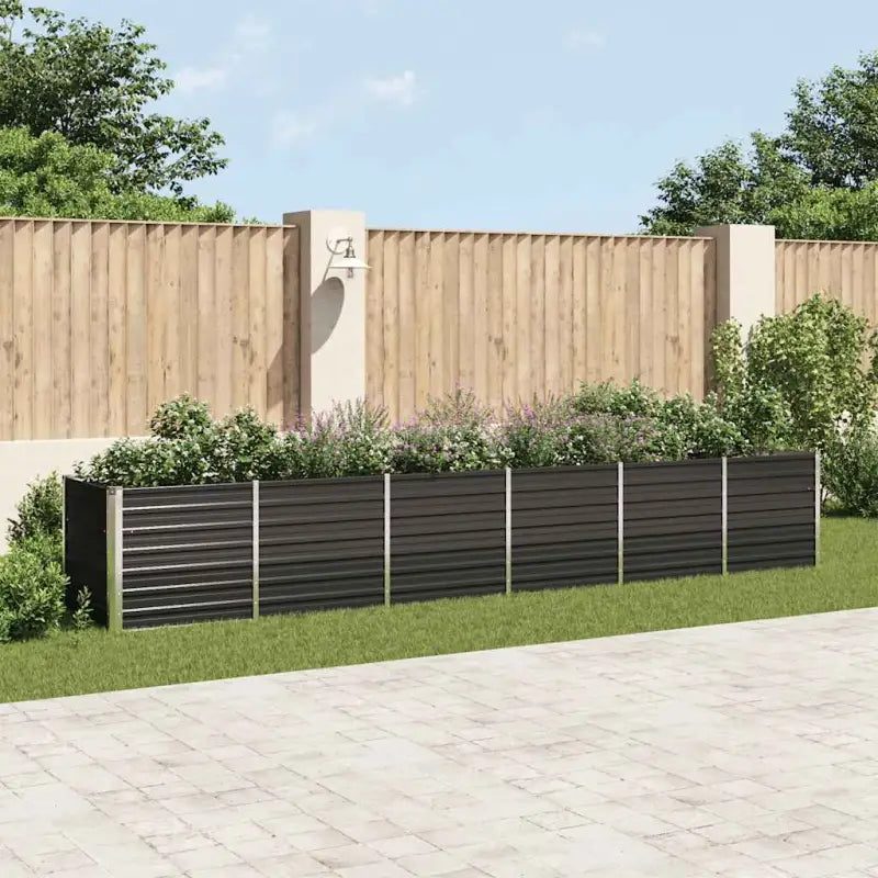 Gegalvaniseerd Staal Verhoogde Bloempotten en Plantenbakken - Antraciet / 480 x 80 x 77 cm / 1 - Bloempotten &
