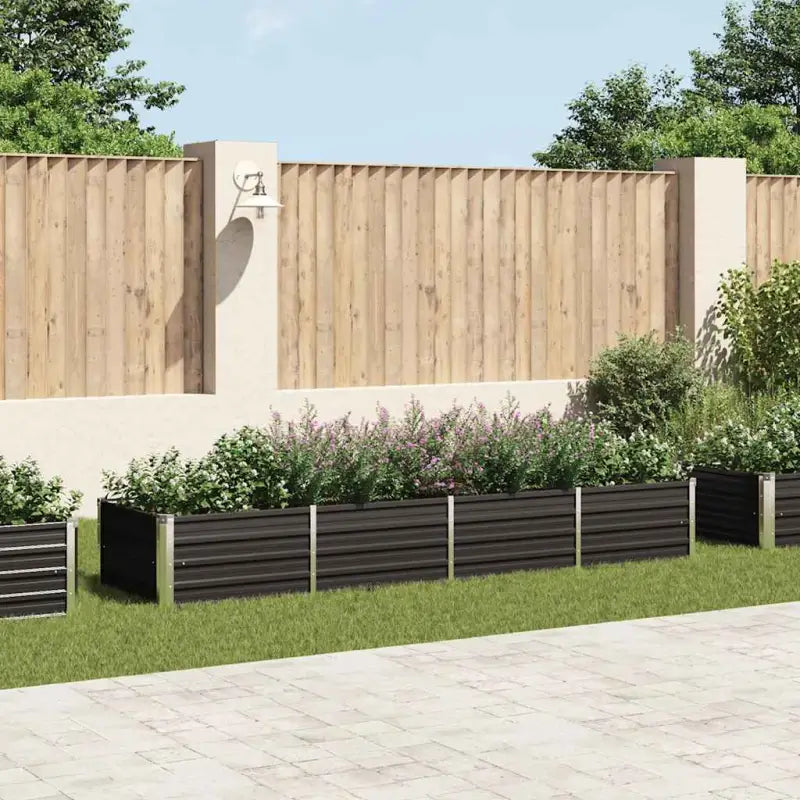 Gegalvaniseerd Staal Verhoogde Bloempotten en Plantenbakken - Antraciet / 320 x 80 x 45 cm / 1 - Bloempotten &
