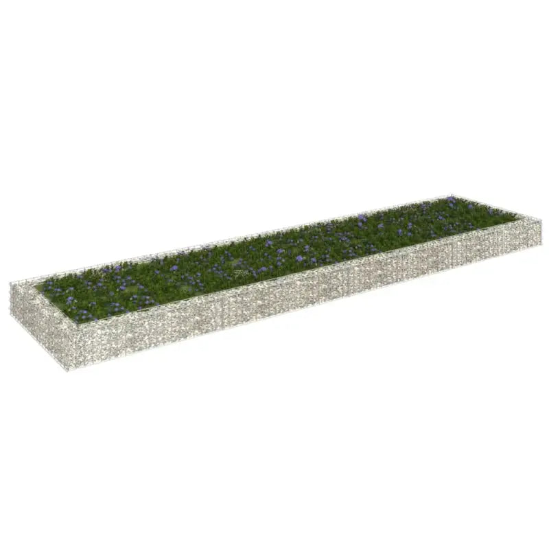 Gegalvaniseerd Staal Verhoogde Schanskorf Plantenbak voor Tuin en Terras - 400 x 100 x 20 cm / 1 - Bloempotten &