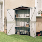 Gegalvaniseerd Stalen Tuinschuur voor Gereedschap en Tuinbenodigdheden - Bruin / 1 - Tuinhuizen