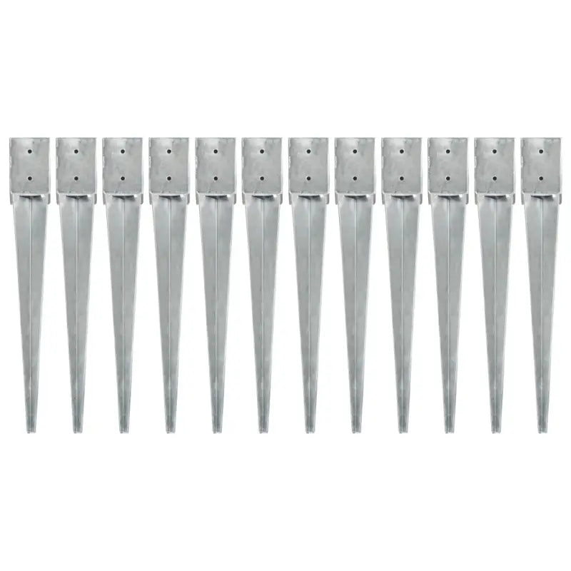 Gegalvaniseerde grondankers met voorgeboorde gaten voor een veilige basis - 10 x 10 x 76 cm / 12 - Grondankers