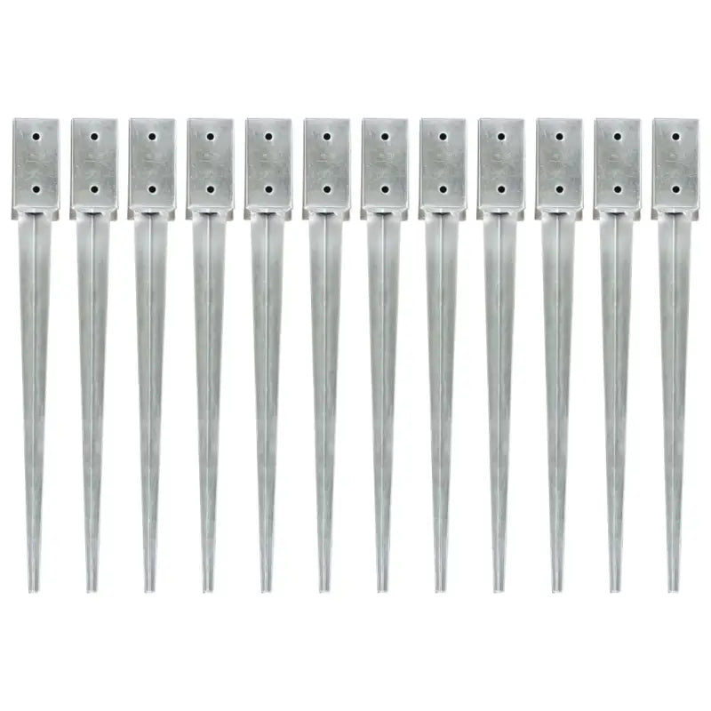 Gegalvaniseerde grondankers met voorgeboorde gaten voor een veilige basis - 7 x 7 x 75 cm / 12 - Grondankers