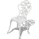 Gegoten aluminium bistroset met ronde tafel voor tuin en terras - Wit - Tuinsets
