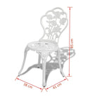 Gegoten aluminium bistroset met ronde tafel voor tuin en terras - Wit - Tuinsets