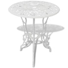 Gegoten aluminium bistroset met ronde tafel voor tuin en terras - Wit - Tuinsets