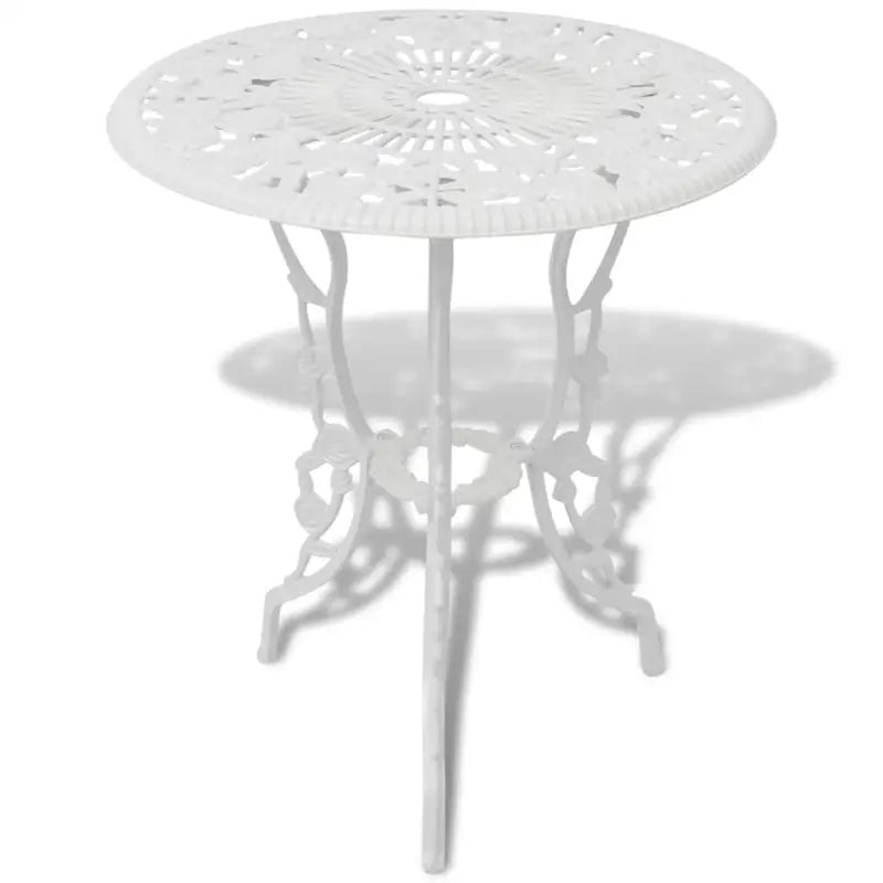 Gegoten aluminium bistroset met ronde tafel voor tuin en terras - Wit - Tuinsets
