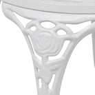 Gegoten aluminium bistroset met ronde tafel voor tuin en terras - Wit - Tuinsets