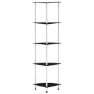 Gehard glas vitrinekast met drie lagen voor stijlvolle opbergruimte - Zwart / 1 / 5-laags - Boekenkasten