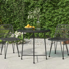 Gehard glazen tuintafel voor stijl en functionaliteit in je tuin of terras - Zwart / Ø 80 x 74 cm / 1 - Tuintafels