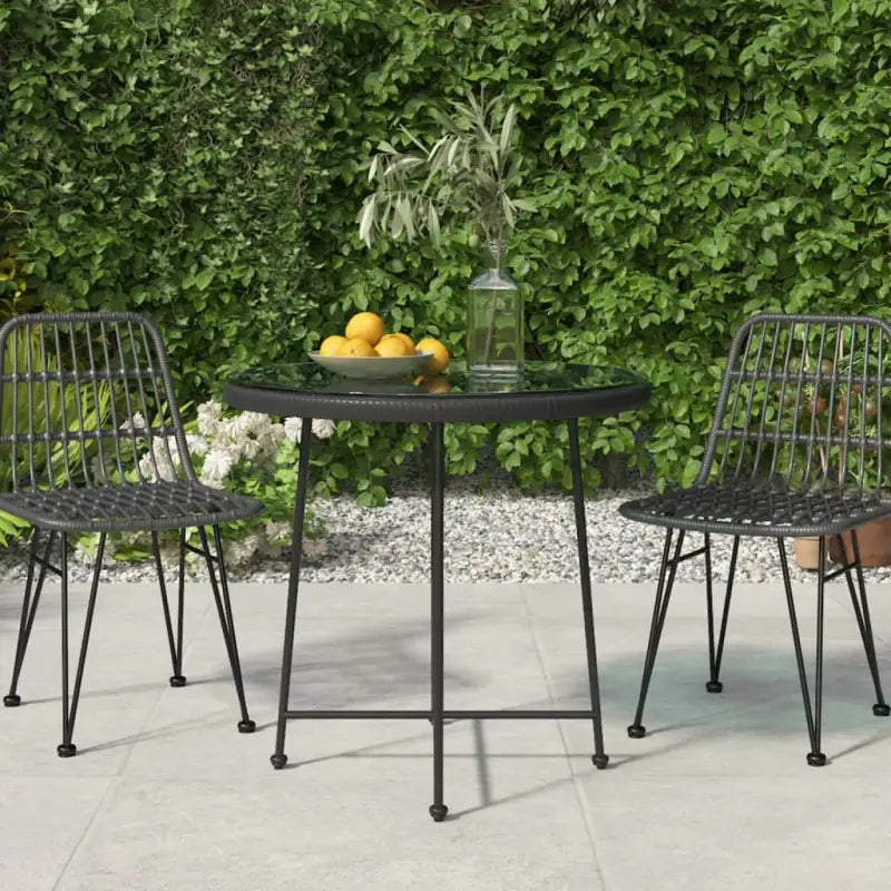 Gehard glazen tuintafel voor stijl en functionaliteit in je tuin of terras - Zwart / Ø 80 x 74 cm / 1 - Tuintafels