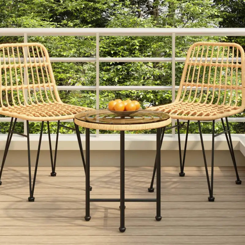 Gehard glazen tuintafel voor stijl en functionaliteit in je tuin of terras - Bruin / Ø 50 x 55 cm / 1 - Tuintafels