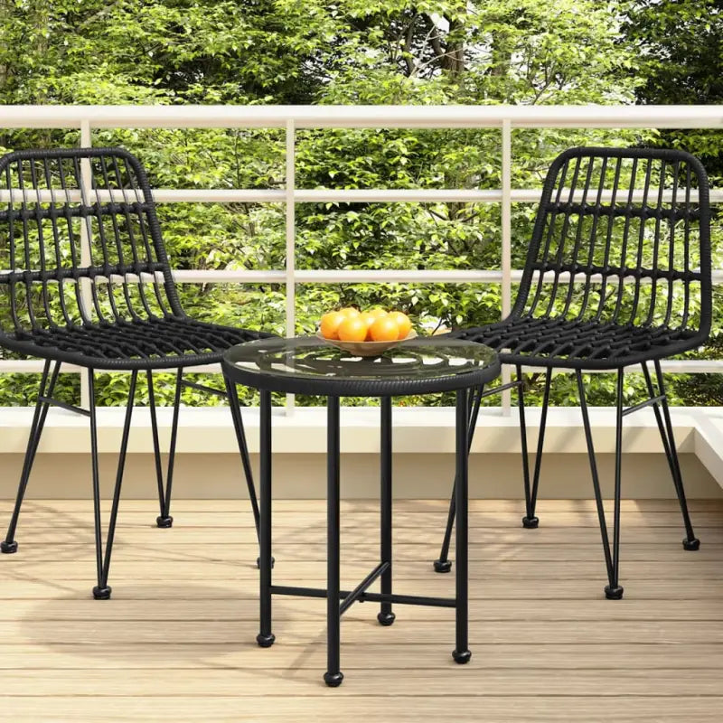 Gehard glazen tuintafel voor stijl en functionaliteit in je tuin of terras - Zwart / Ø 50 x 55 cm / 1 - Tuintafels