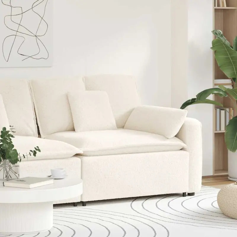Gekrulde wolachtige bankelementen voor dagelijks gebruik en elegant design - Crème / end sofa - Bankelementen