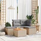 Gekuedernd stalen loungeset met beige materiaal voor buitenplezier - Beige en grijs - Tuinsets