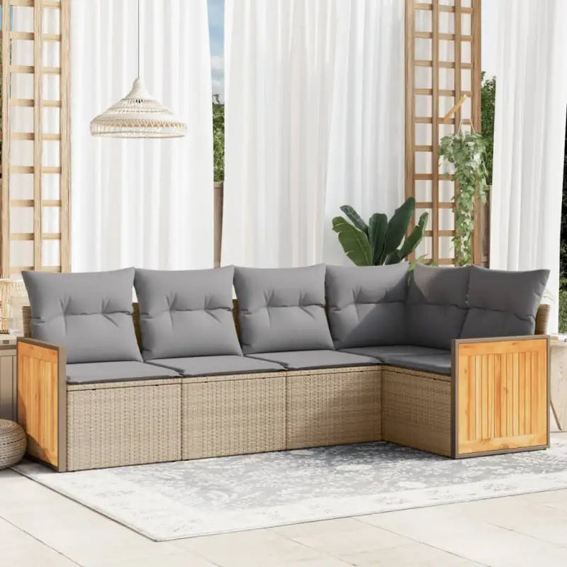 Geletribune van gepoedercoat staal met afmetingen voor tuin en terras - Beige en grijs / Zonder tafel - Tuinsets
