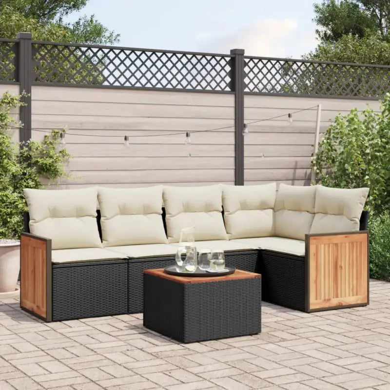 Geletribune van gepoedercoat staal met afmetingen voor tuin en terras - Zwart en crème / Met tafel - Tuinsets