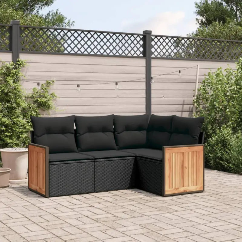 Geleun loungeset van grijs gepoedercoat staal voor tuin en terras - Zwart / Zonder tafel - Tuinsets