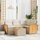 Geleun loungeset van grijs gepoedercoat staal voor tuin en terras - beige en crèmekleurig / Met tafel - Tuinsets