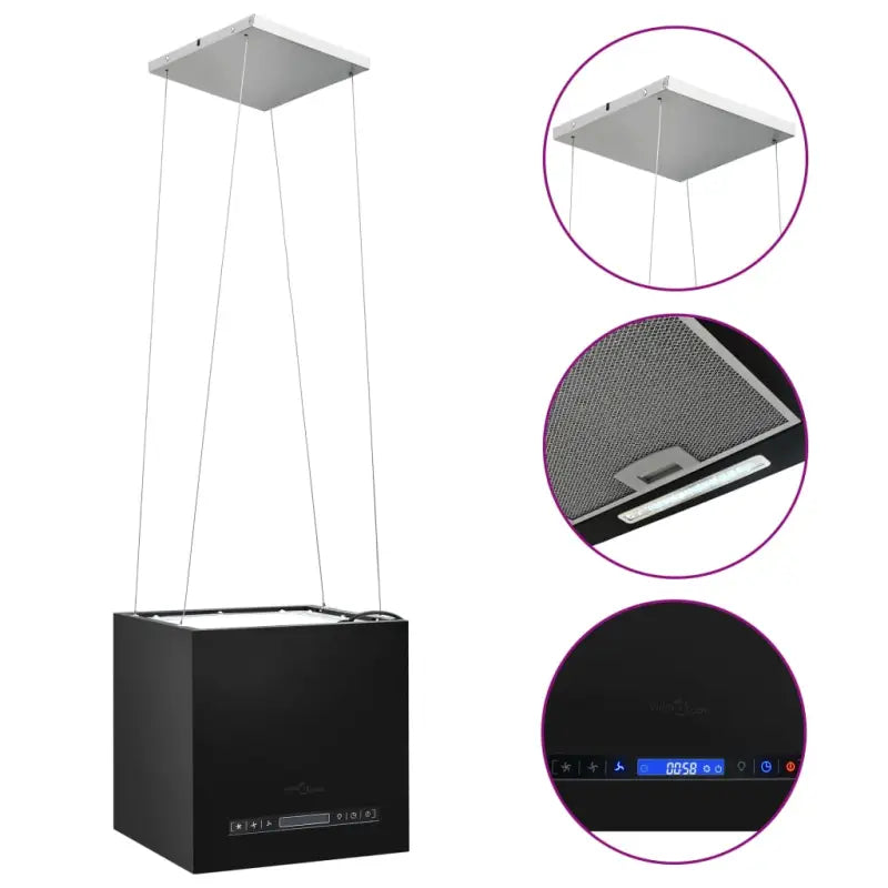 Geluidsarme hangende afzuigkap met wasbare aluminium vetfilter - Afzuigkappen