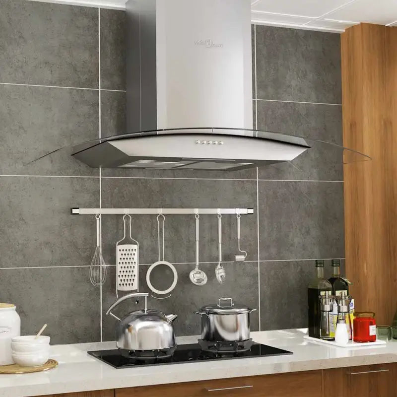 Geluidsarme wandafzuigkap met twee 3-laags wasbare aluminium vetfilters - Afzuigkappen