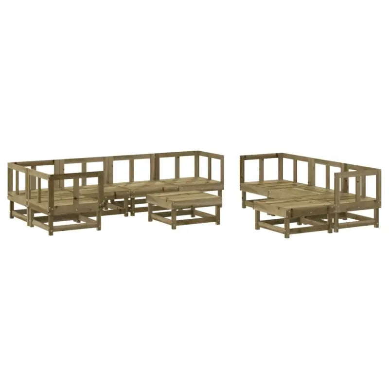 Geniet van je tuin met een geïmpregneerd grenenhout loungeset met voetenbank en salontafel - Tuinsets