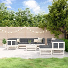 Geniet van je tuin met een geïmpregneerd grenenhout loungeset met voetenbank en salontafel - Wit grenenhout - Tuinsets